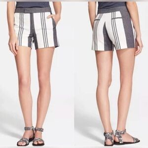 VINCE (Nordstrom) Grey/White Striped Shorts. Size 6.
